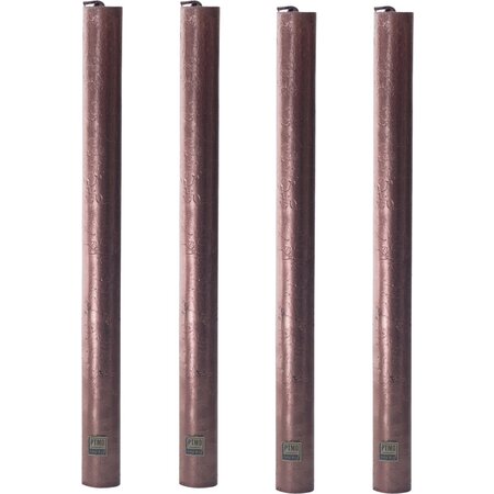 PTMD PTMD dinerkaars/kaars rustiek bronze set van 4 - 25x2