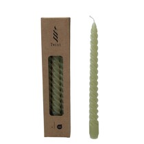 Draaikaarsen Gedraaide Dinerkaars 25cm 3 stuks Groen