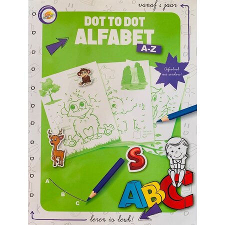 Toy Universe Toy Universe - Dot to Dot Alfabet A-Z - oefenboek met stickers - leren is leuk!