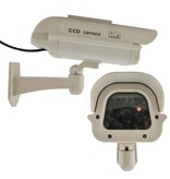 Merkloos set van 2 stuks dummy beveiligingscamera xl - namaak camera - nep bewakingscamera