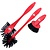 Dirt Devil Dirt Devil Afwasborstel Set - 3 Delig - Borstel Set - Rood/Zwart
