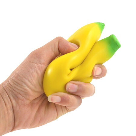 Merkloos Squeez Banaan -  Knijpbal Stressbal Fidget - Anti-Stress Speelgoed -  Fruit Banaan