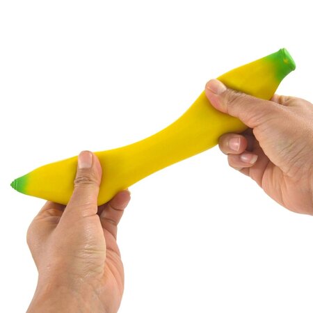 Merkloos Squeez Banaan -  Knijpbal Stressbal Fidget - Anti-Stress Speelgoed -  Fruit Banaan