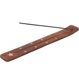 Merkloos Wierookhouder houten plankje ster