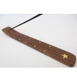 Merkloos Wierookhouder houten plankje ster