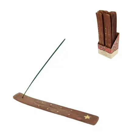 Merkloos Wierookhouder houten plankje ster