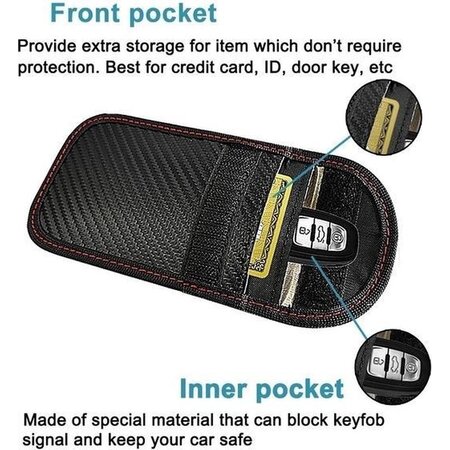 Merkloos RFID Sleutel signaal block set van 2- Autosleutel RFID anti-diefstal beschermhoes - Keyless entry go sleutel blocker - Autosleutel anti diefstal - Autosleutel etui