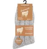 Norweger Warme Noorse Wollen sokken - 2 paar - maat 43-46 - Grijs - Dikke Huissokken met Schapenwol - Wintersokken Dames/Heren