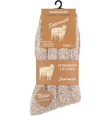 Norweger Warme Noorse Wollen sokken - Wintersokken - maat 43-46 - 2 paar - Bruin - Dikke Huissokken met Schapenwol