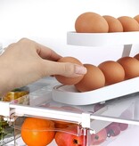 Gadget Master Rollende Eierhouder voor Koelkast - Eierdoos -Eierhouder- Eierrek - Koelkast Organizer - voor 12-14 eieren