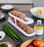 Gadget Master Rollende Eierhouder voor Koelkast - Eierdoos -Eierhouder- Eierrek - Koelkast Organizer - voor 12-14 eieren