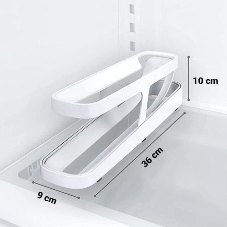 Gadget Master Rollende Eierhouder voor Koelkast - Eierdoos -Eierhouder- Eierrek - Koelkast Organizer - voor 12-14 eieren