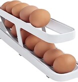 Gadget Master Rollende Eierhouder voor Koelkast - Eierdoos -Eierhouder- Eierrek - Koelkast Organizer - voor 12-14 eieren