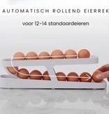 Gadget Master Rollende Eierhouder voor Koelkast - Eierdoos -Eierhouder- Eierrek - Koelkast Organizer - voor 12-14 eieren