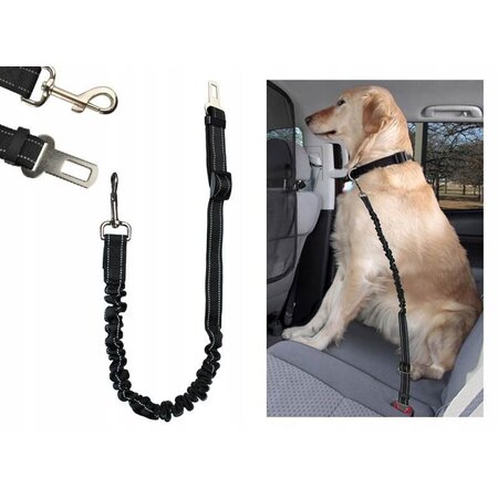 Dong da Autogordel Hond - Riem - Verstelbaar 60 tot 80 cm - Zwart