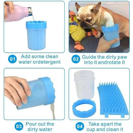 Merkloos 2 In 1 Hondenpoot Reiniger - Hondenborstel - Borstel - Hondenverzorging - Verzorging Hond - Honden Wassen - Schoonmaak Borstel