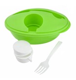 Banzaa Lunch box - Salade box - Slabak met vork en sausbakje - Salade to go - 1 liter - Groen