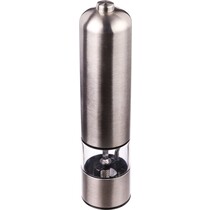 Elektrische pepermolen RVS zilver 23 cm - Pepermaler - Kruiden en specerijen vermalers