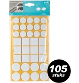 Suki Suki meubelviltjes assortiment 105 stuks - anti kras vloerbescherming wit zelfklevend diverse formaten