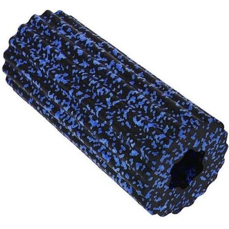 Merkloos Grote Foamroller 32 x 14 CM - Blauw / Zwart Pilatesrol - Professioneel Fitness Gym