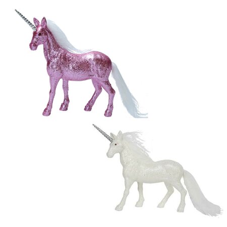 Werner VOß Glitter Eenhoorn Beeldje - Unicorn - Paard - Fantasy - 19 cm - Roze