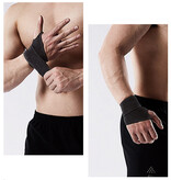 WBS Support Wrist wrap - Polsbandage Fitness - Compressie - Steunt spieren en gewrichten - One size - Zwart