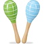 Relaxdays Relaxdays sambabal voor kinderen - rammelaar - set van 2 - hout - maracas - blauw/groen