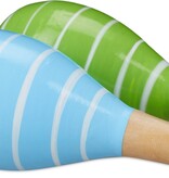 Relaxdays Relaxdays sambabal voor kinderen - rammelaar - set van 2 - hout - maracas - blauw/groen