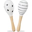 Relaxdays Relaxdays sambabal voor kinderen - set van 2 - maracas - hout - rammelaar - wit