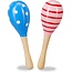 Relaxdays Relaxdays sambaballen set van 2 - voor kinderen - maracas - rammelaar - hout - roze/blauw