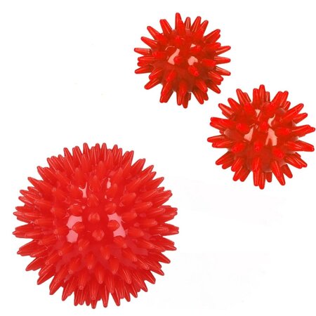 Banzaa Massageballen set van 3 – Hoge Dichtheid Massagestekels – Triggerpoint – Lacrossebal – Rood