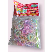 Loom Twister Loombandjes doorzichtige kleuren Junior Rubber 300 loom bandjes met sluitstukjes