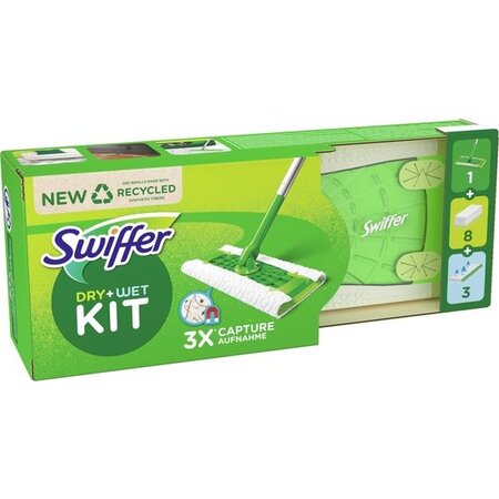 Swiffer Swiffer Vloerreiniger Starterskit - 1 Dweil, 8 Droge en 3 Vochtige Vloerdoekjes Navullingen