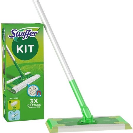 Swiffer Swiffer Vloerreiniger Starterskit - 1 Dweil, 8 Droge en 3 Vochtige Vloerdoekjes Navullingen