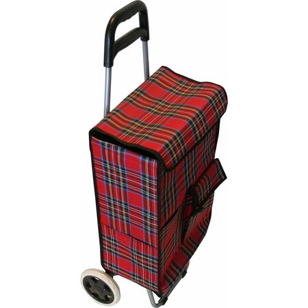 Benson Benson Boodschappentrolley - rood/ruit - 92 x 34 x 27 cm - 40 liter