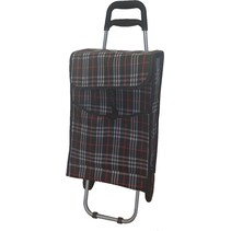 Benson Boodschappentrolley - zwart/ruit - 92 x 34 x 27 cm - 40 liter