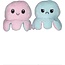 Merkloos Octopus knuffel - Octopus knuffel mood - Octopus knuffel omkeerbaar - Reversible - Licht roze - Appelblauwzeegroen - TikTok