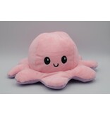 Merkloos Octopus Mood Knuffel – Omkeerbaar – TikTok Hype 2021 – Verschillende Kleuren – Blij en Boos - Paars Baby Pink