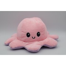 Octopus Mood Knuffel – Omkeerbaar – TikTok Hype 2021 – Verschillende Kleuren – Blij en Boos - Paars Baby Pink