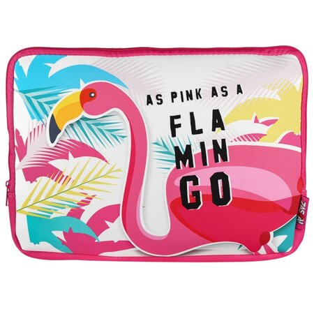 Zaska! Zaska! - Laptophoes - Laptoptas - Laptop Sleeve - Flamingo - Roze - 16 inch