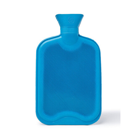Merkloos Warmwaterkruik - Inhoud: 2 Liter - Warm Water Kruik - Kruikzak - Warmtekruik - Rubber - Blauw