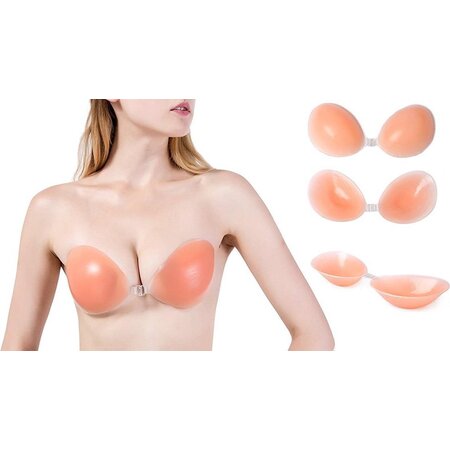 Unbra Premium Strapless Zelfklevende Onzichtbare Siliconen Push-Up BH – Maat D voor Cups 85A, 85B, 80C, 85D | Herbruikbare Bustehouders voor Prachtige Décolleté | Ondersteunt Borsten en Geeft Grotere Cupmaat