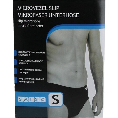 Merkloos Microvezel Slip gevoerd voor Heren maat S Zwart – 30x24cm | Onderbroek voor Mannen | Katoen | Ondergoed