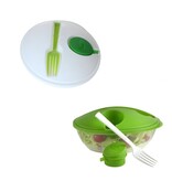Banzaa Lunch box - Salade box - Slabak met vork en sausbakje - Salade to go - 1 liter - Wit