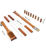 Merkloos BBQ Set 19-delig - BBQ Accessoires – BBQ Gereedschap incl koffer – RVS en Hout