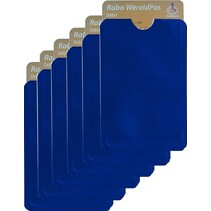6x RFID bankpas beschermer - Kaarthouder Soft - Anti-Skimming - Blauw