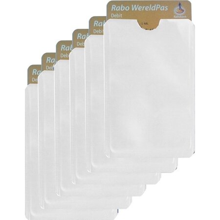 Merkloos 6x RFID bankpas beschermer - Kaarthouder Soft - Anti-Skimming - Wit