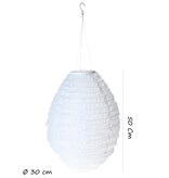 Alma Garden Alma Garden Tuinlampionnen op Zonne-Energie - 3 Stuks - 30 cm breed - 50 cm hoog – Polyester – Wit