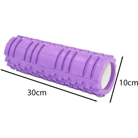 MalaTec Grid Foam Roller - 30x10 Centimeter - Massage Roller - Triggerpoint Massage - Foamrollers - Yoga - Pilates - Fitness - Paars