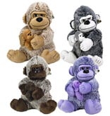Paws Gorilla knuffel - met baby Gorilla - Aap - 30 cm - Paars